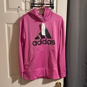 Adidas Vibrant Pink Hoodie with Black Logo